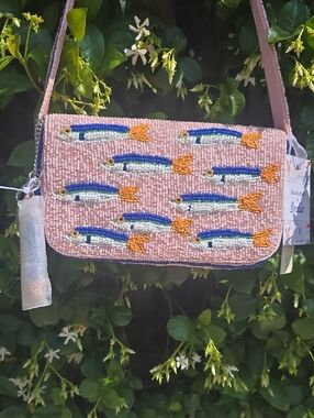 Viral Pink Sardine Beaded Shoulder Bag